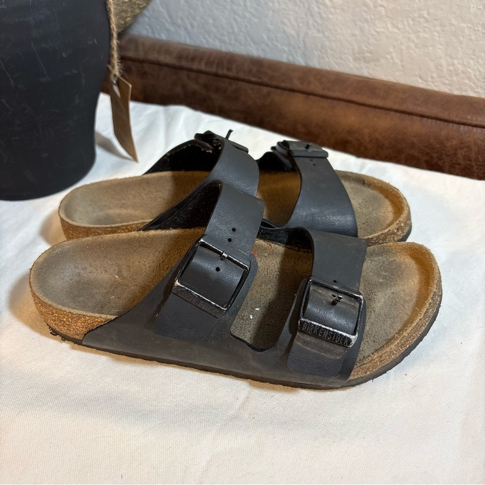Birkenstock kids 32 Black Two-Strap Kids Sandals with Adjustable Buckles
